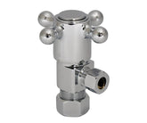 Brass Cross Handle with 1/4 Turn Ceramic Disc Cartridge Valve - Lead Free - Angle (1/2" Compression)